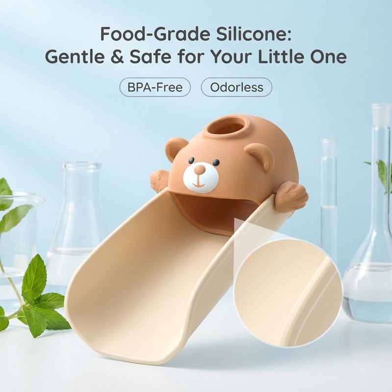 SKYROKU Faucet Extender for Toddlers, Sink Extenders with Temperature Sensitive for Kids Hand Washing Sink Faucet Extension,Suitable for Bathroom Sink, Kitchen,Bathtub (Brown) - Image 2